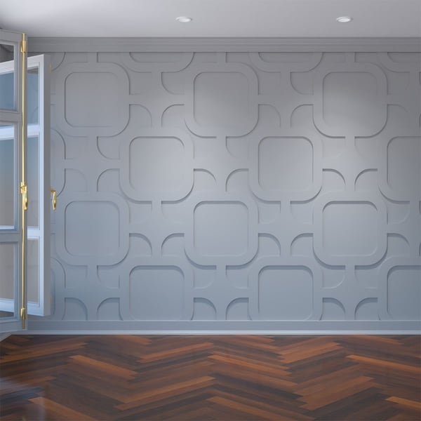Ekena Millwork Large Lancaster Decorative Fretwork Wall Panels in Architectural PVC, 40 7/8"W x 23 3/8"H x 3/8"T WALP24X24LAN - main